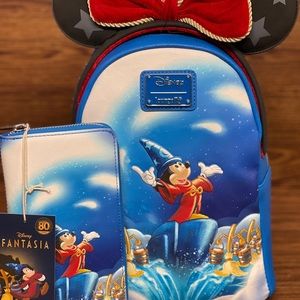 Loungefly Sorcerer Mickey 80th Backpack & Wallet